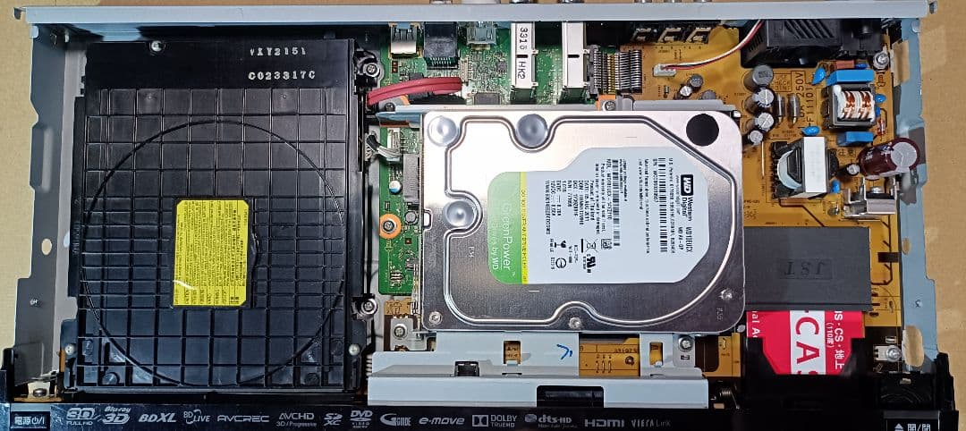 DMR-BWT530 ブルーレイレコーダー HDD　500GB⇒1TBに換装