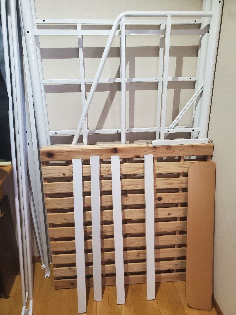 引き取り限定　ロフトベッド ホワイト 階段付き コンセント付き
