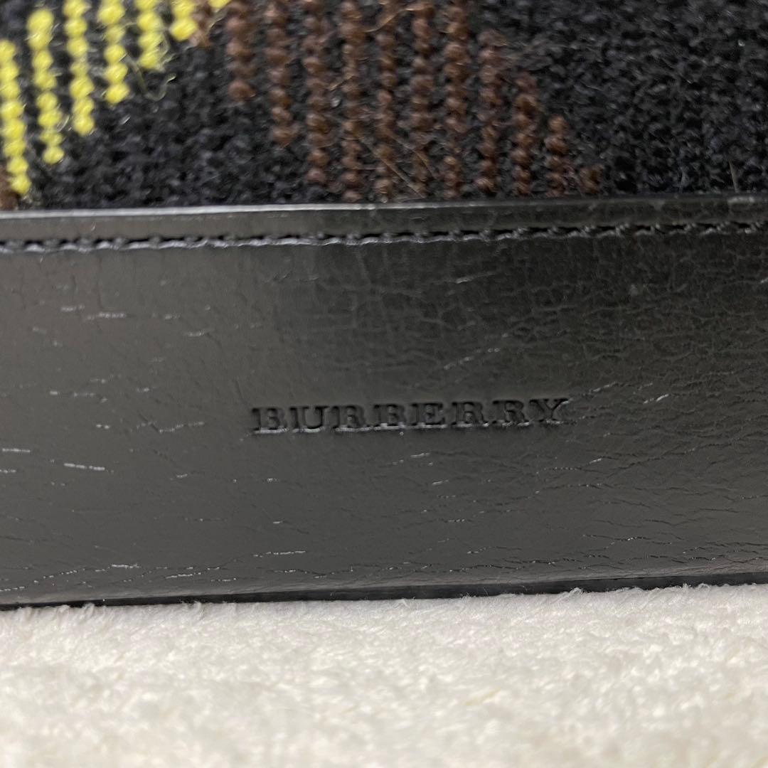 BURBERRY バーバリー ハンドバッグ チェック柄 ウール レザー