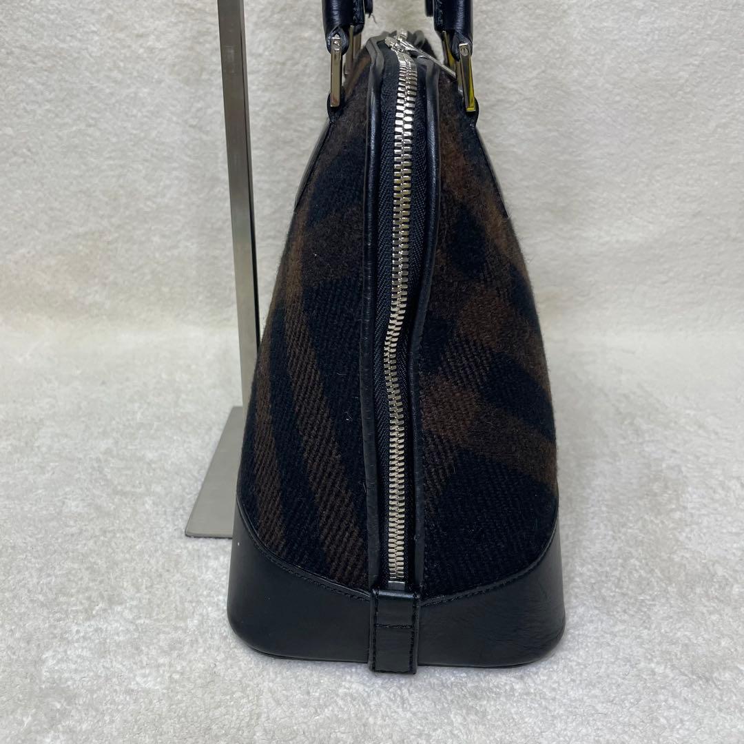 BURBERRY バーバリー ハンドバッグ チェック柄 ウール レザー