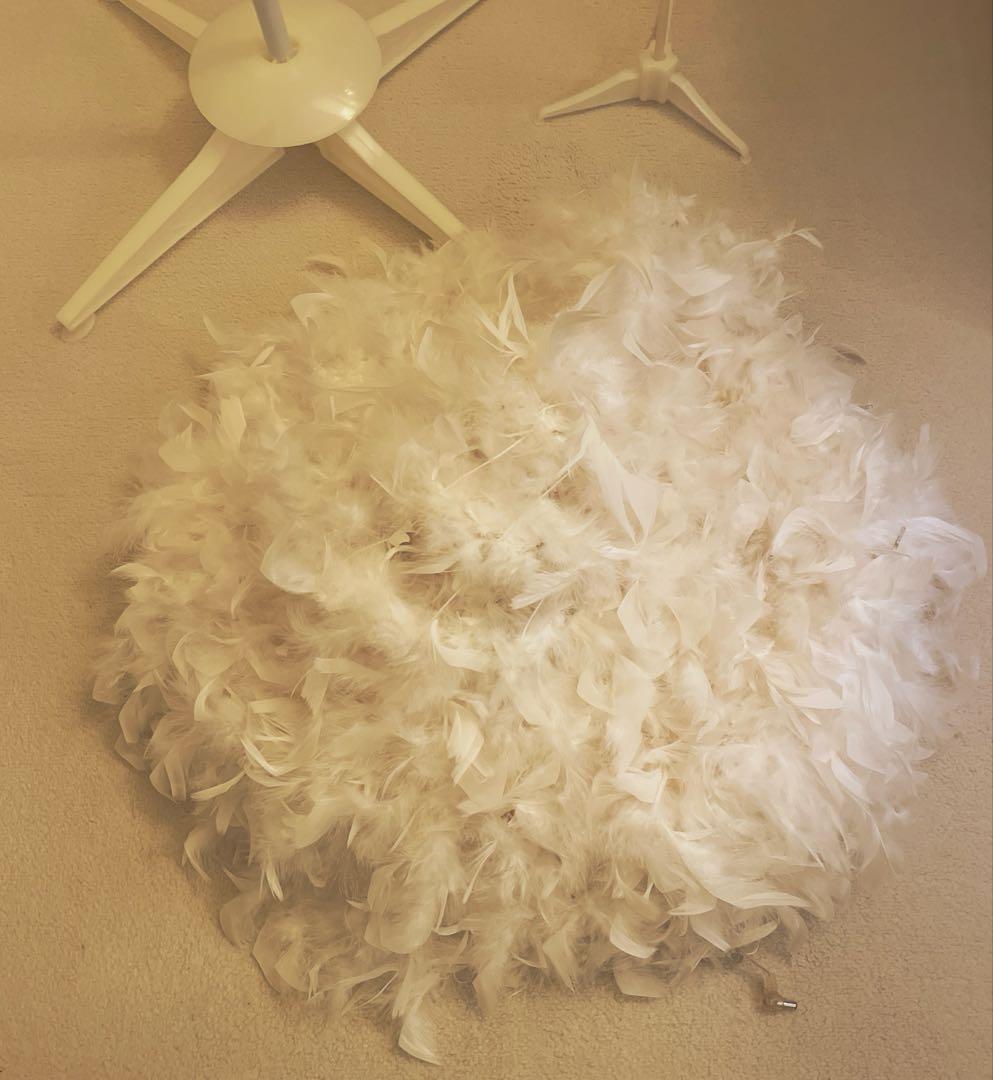 ホワイトクリスマスツリー L&S リアルフェザーLEDライト 小さく折り畳めます