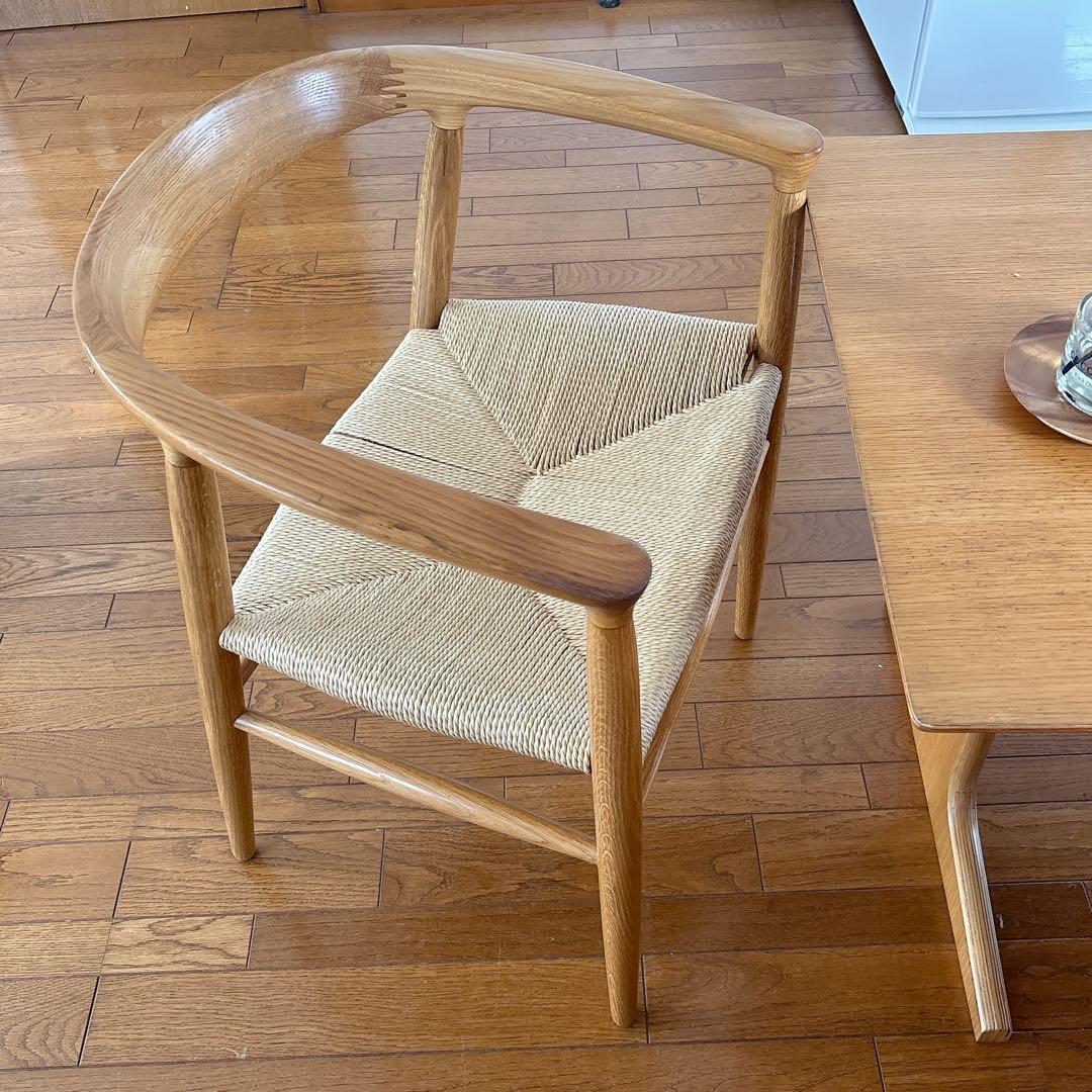 激人気】MUJI 無印良品 オーク材 ペーパーコード アームチェア