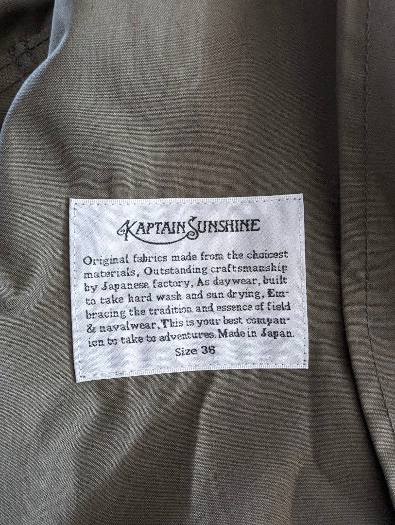 美品！キャプテンサンシャイン 薄手モッズコート メンズM程度