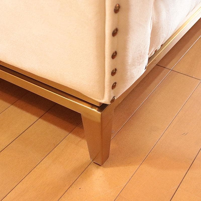 一人掛けソファ ベルベット ホワイト クッション付 230-899