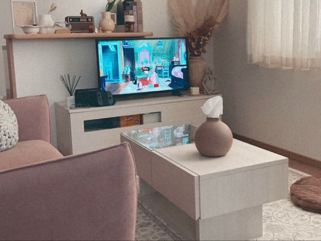 Francfranc パセ ローテーブル 引き出し付き 白 北欧 韓国