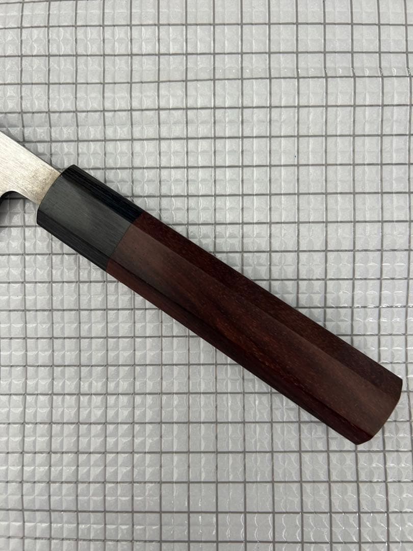 包丁 三徳 165mm 安来鋼青紙二号 紫檀八角柄
