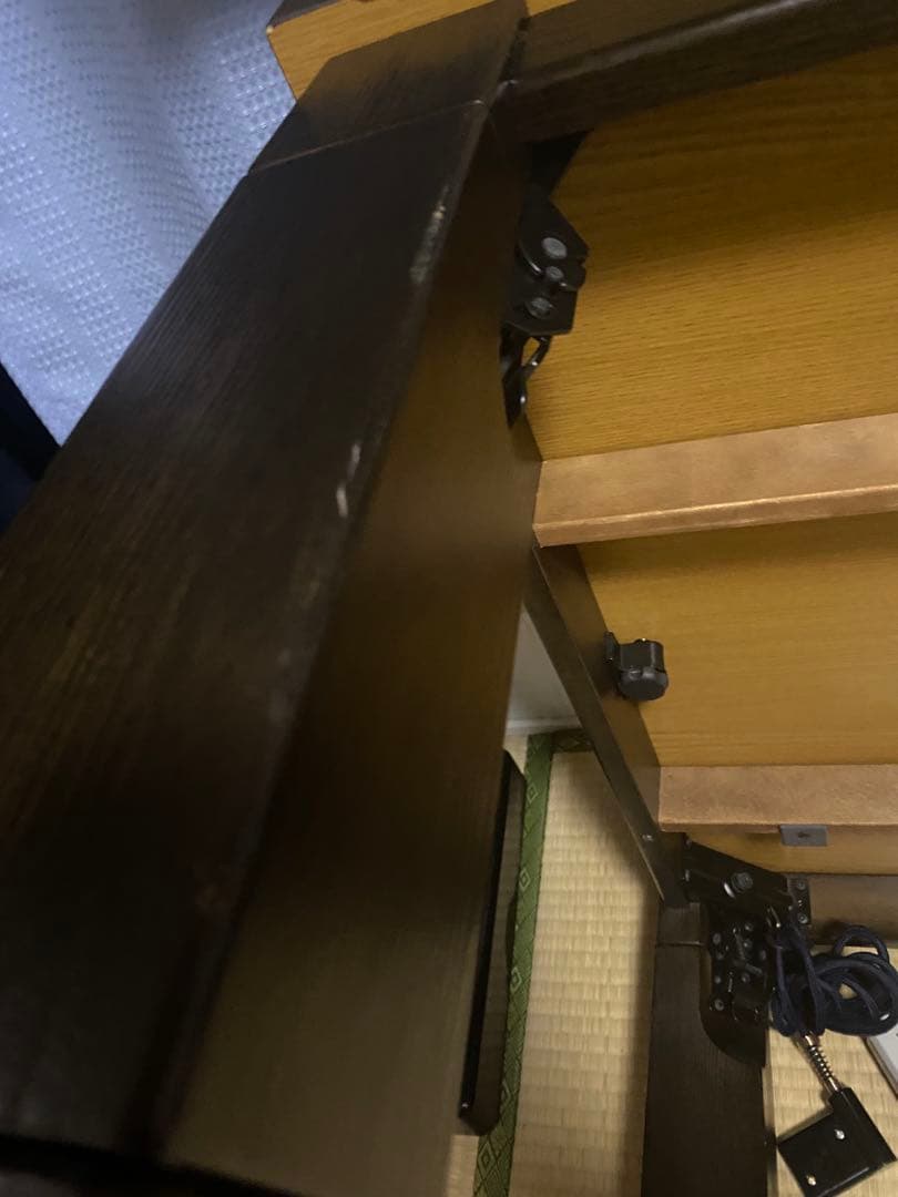 ダークブラウン 木目調　こたつ 縦約105cm x 横74cm高さ約42cm