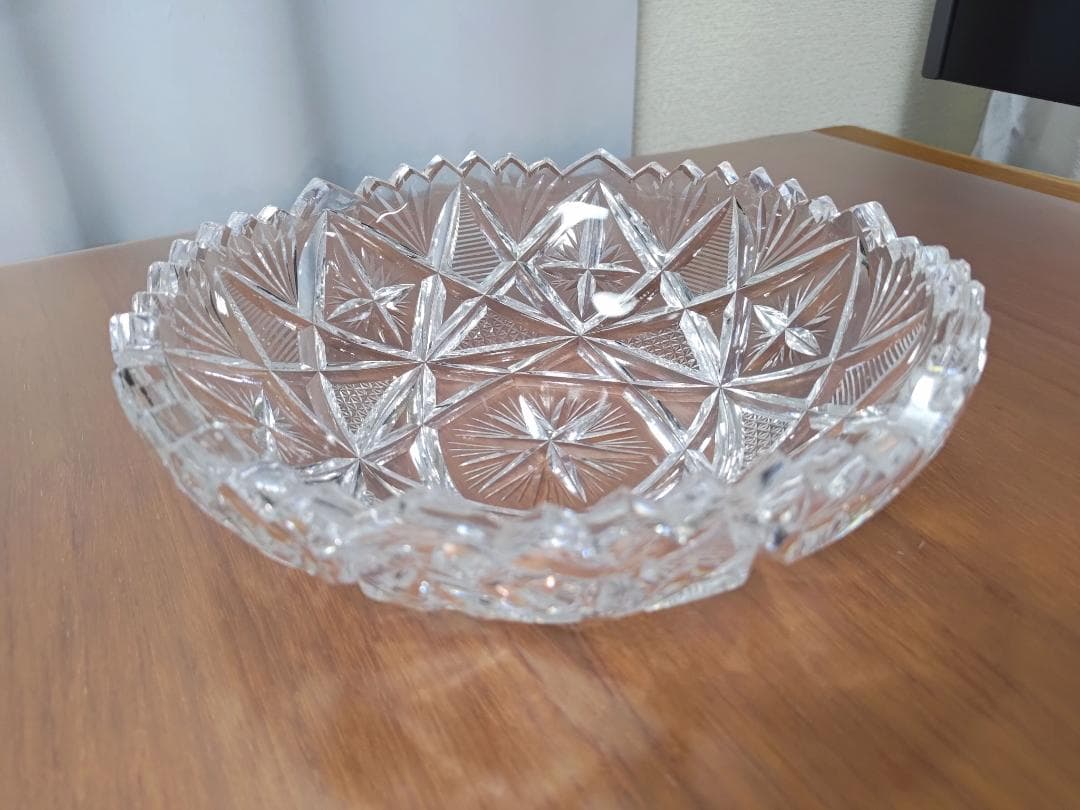 クリスタルガラス 切子ボウル 23cm