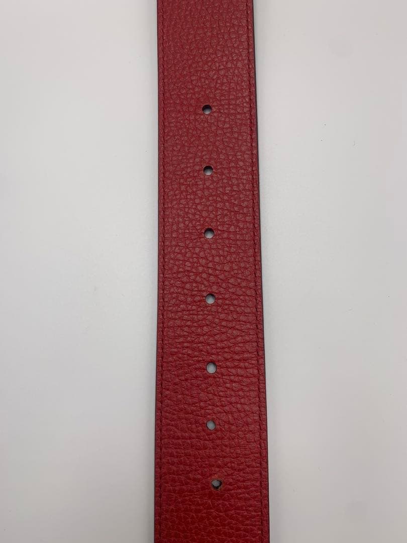 グッチ GUCCI インターロッキングG リバーシブルベルト　カーフ　赤 P55