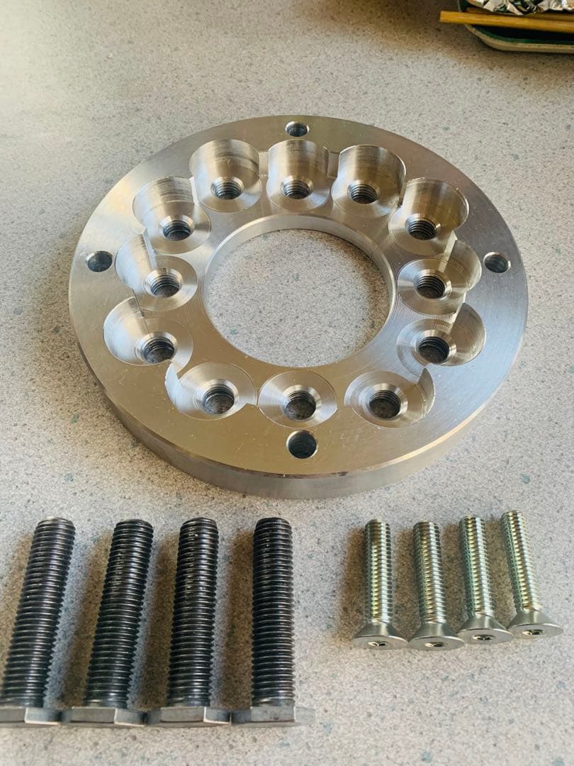 ズーマー　リアハブ変換スペーサー　ハブボルト仕様　マルチPCD 太足　ロンホイ