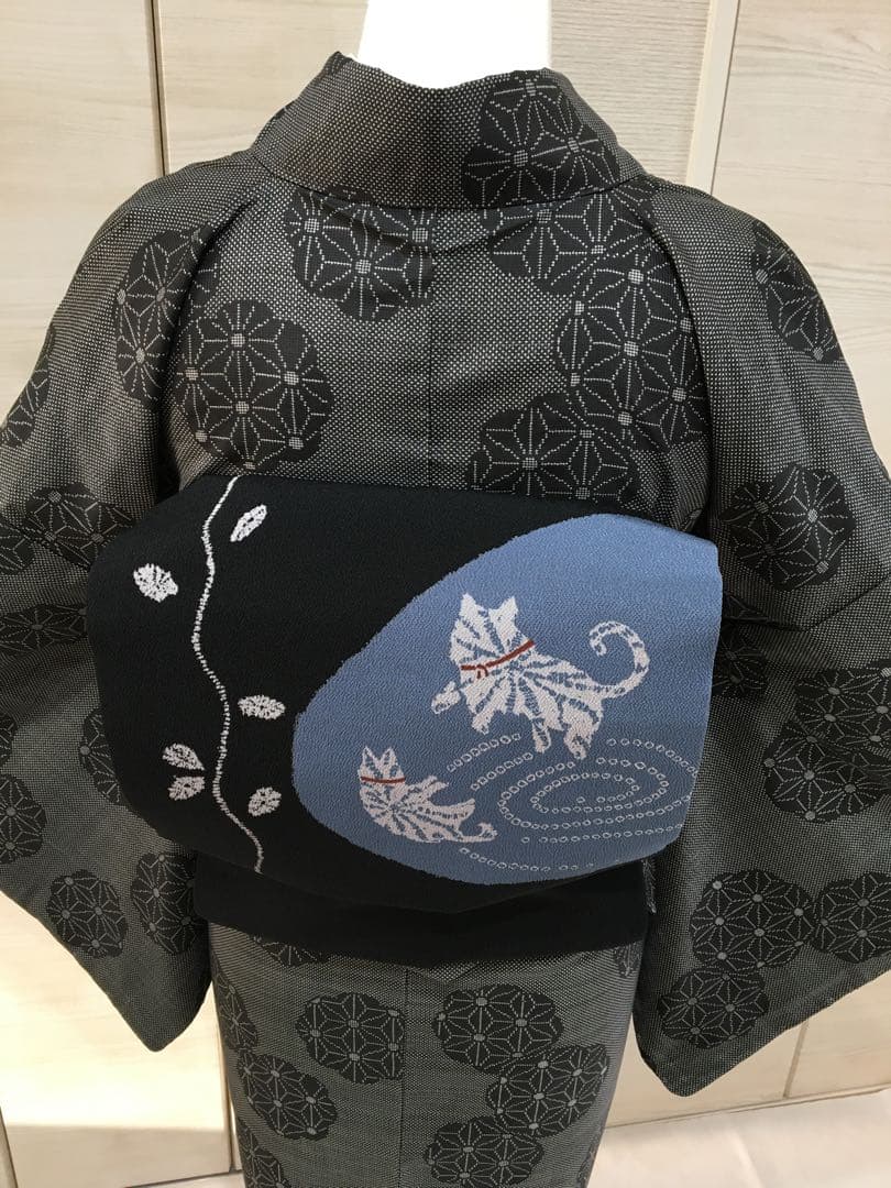 ご成約　２点おまとめ　洒落た大人の【本場大島紬】一元式　正絹　逸品❗️裄長め