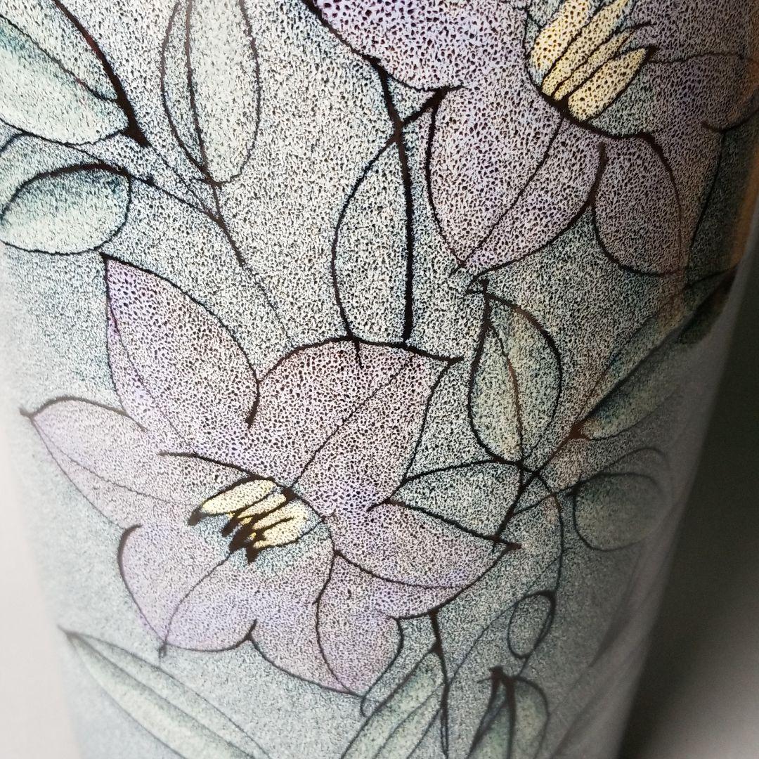 信楽焼傘立て  天目花絵 高さ４５cm