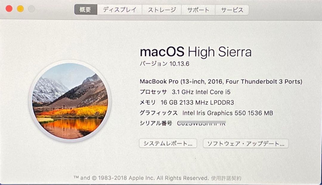 「美品」 MacBook Pro 13インチ 充電回数６１回、大容量　1TB