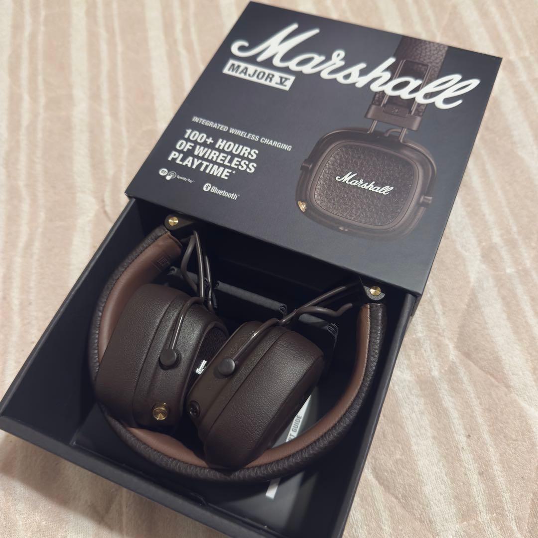 Marshall Major V ワイヤレスヘッドホン ブラウン