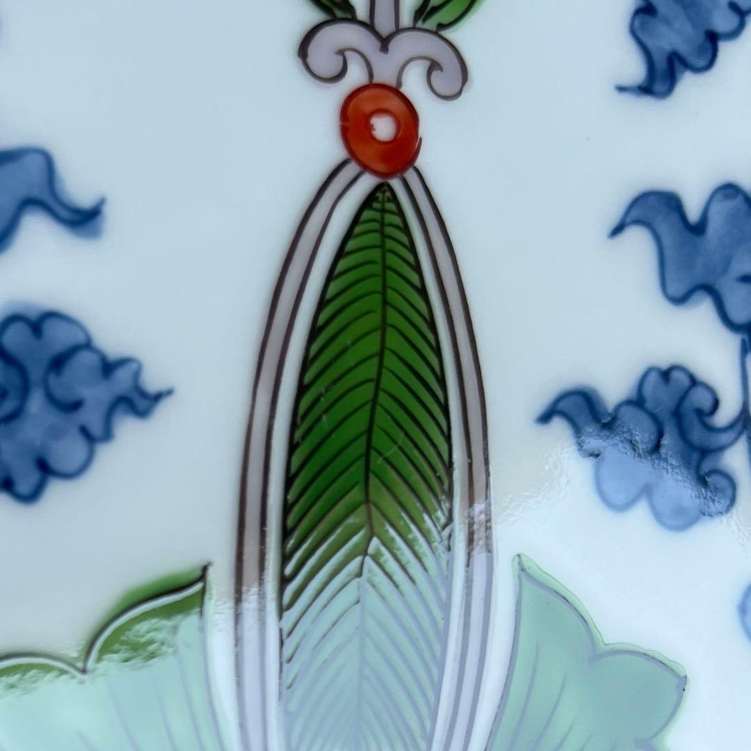 源右衛門　染錦三方割唐草　大皿　１枚