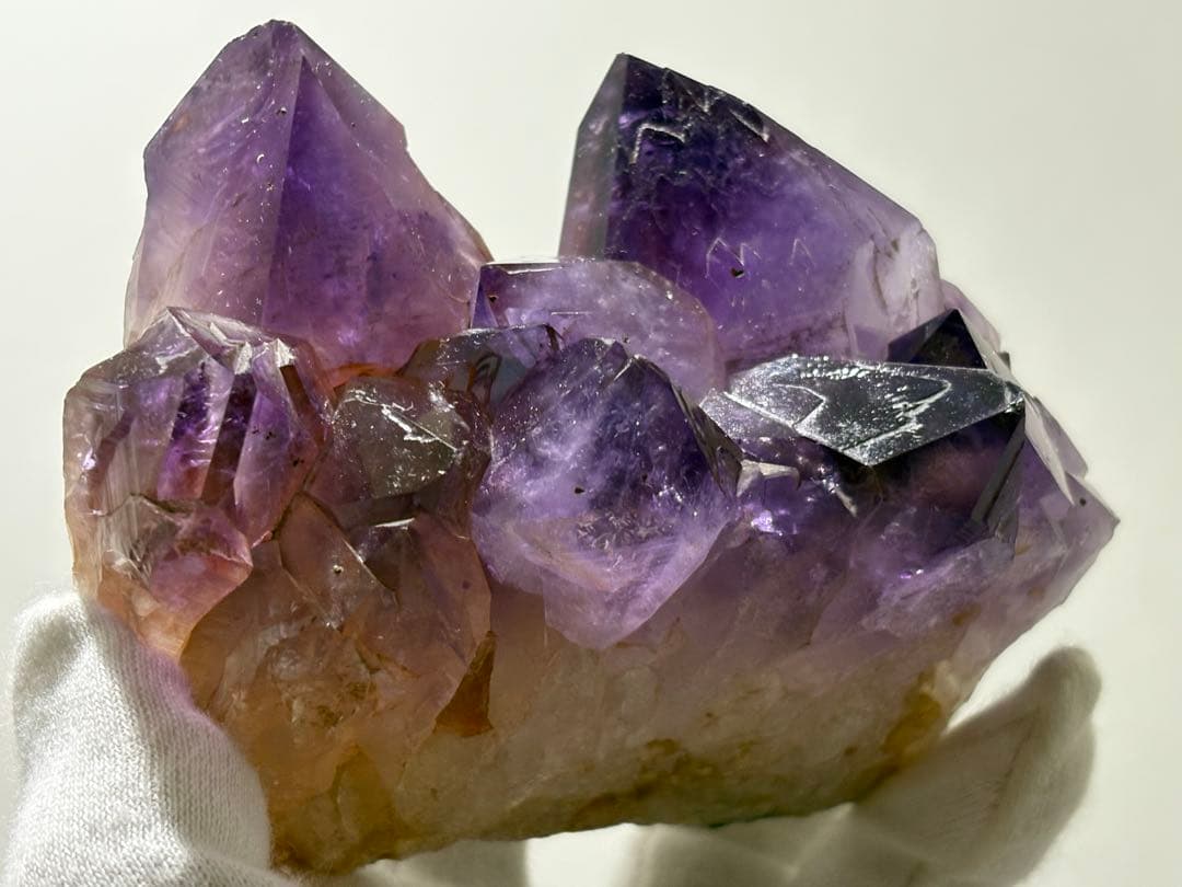 アメジスト　クラスター　美しい　トライゴーニック▽たくさん　レコードキーパー△