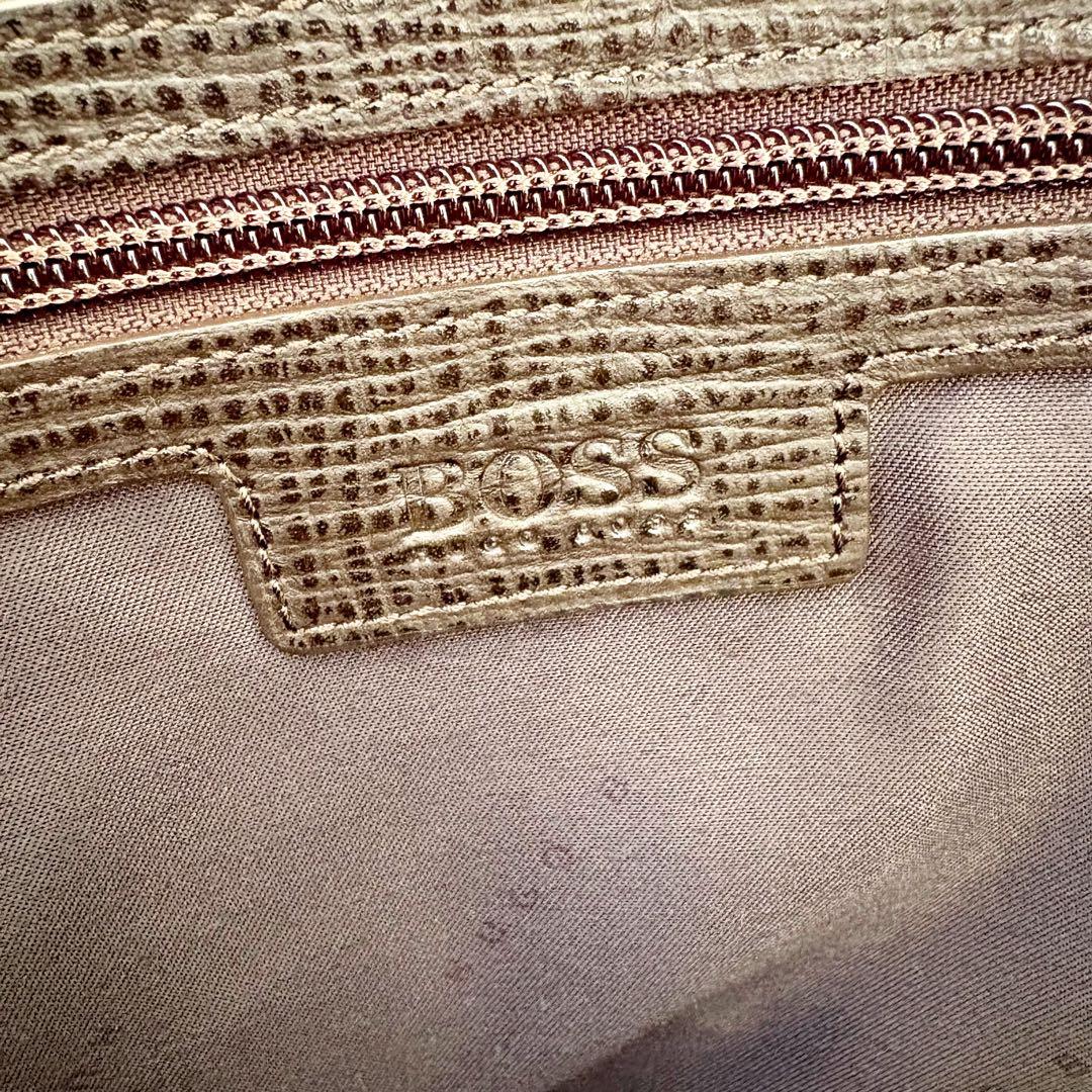 極美品　ヒューゴボス　ブリーフケース　ショルダーバッグ　2way ブラウン　本革