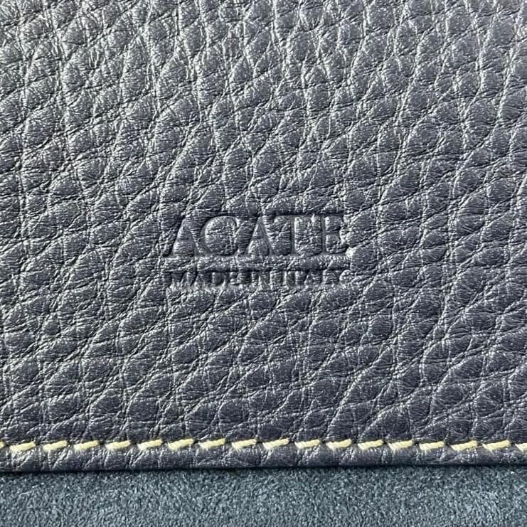 極美品　アカーテ　ACATE　GARBIN　シュリンクレザー　ブリーフケース　紺