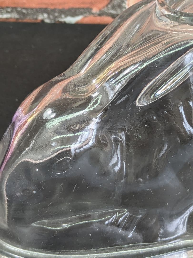 イギリス アンティーク ガラス製 ウサギゼリーモールド ３点セット