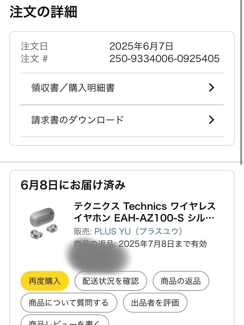 【美品】テクニクス Technics EAH-AZ100-S シルバー