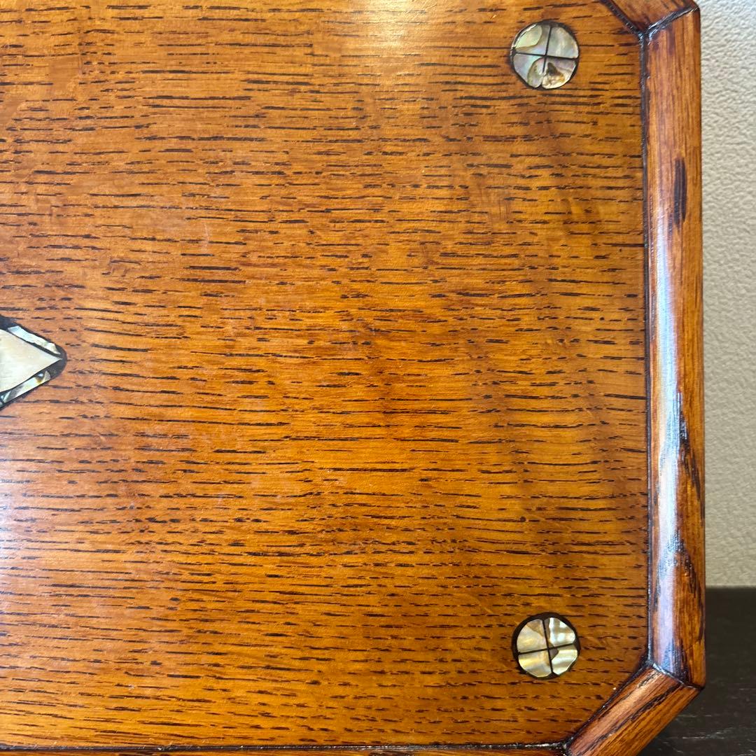 小島雄四郎　螺鈿　楢　小盆　民芸　角切盆　木箱入　黒田辰秋