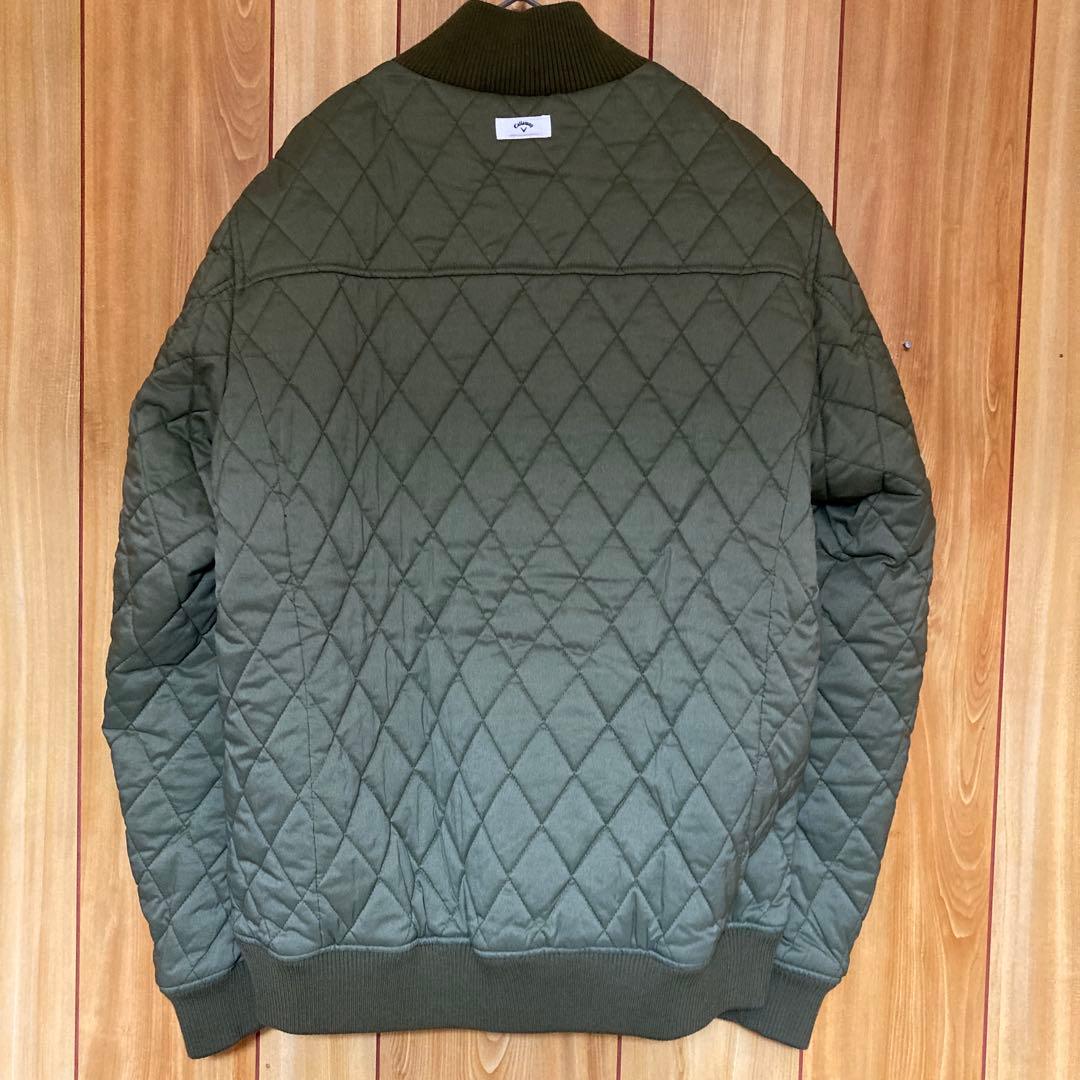 美品　Callaway ダイヤキルティングジャケット カーキ　サイズLL