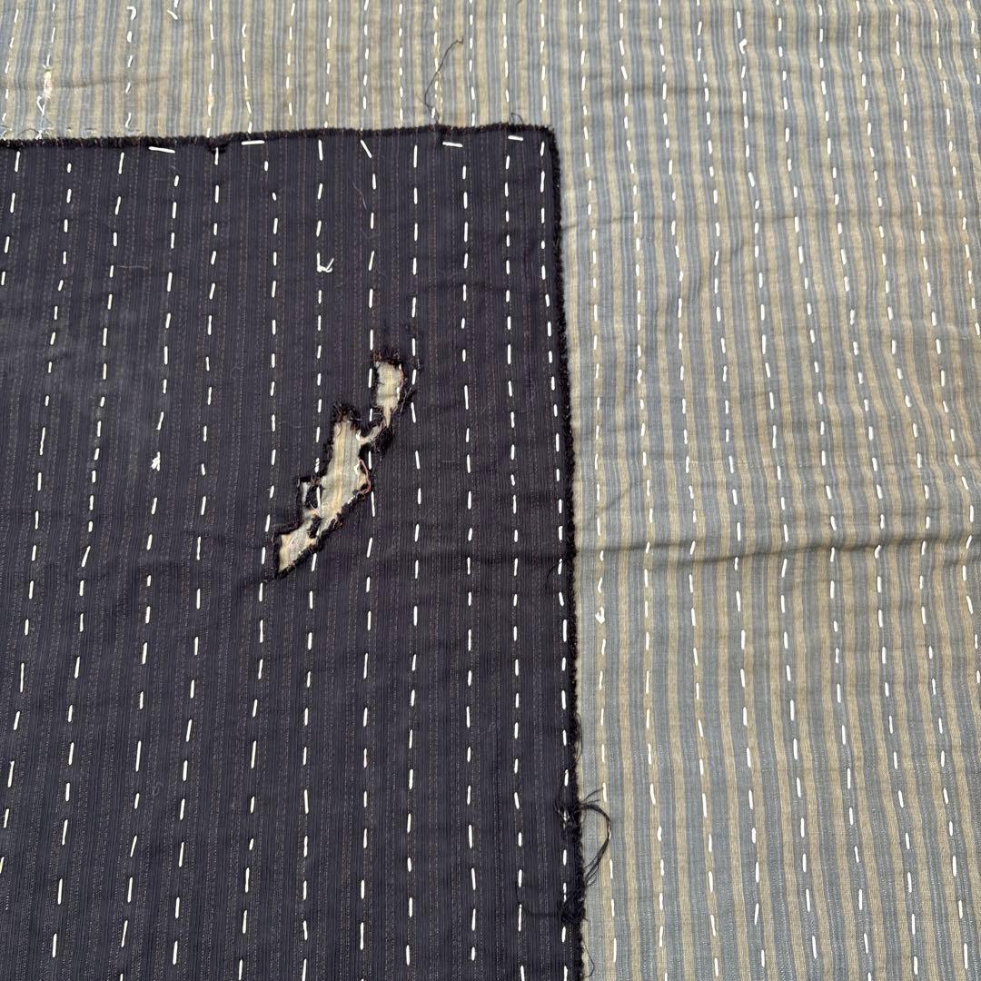 SALE⏬襤褸❹縞模様　全面刺子　敷物　カバー　パッチワーク