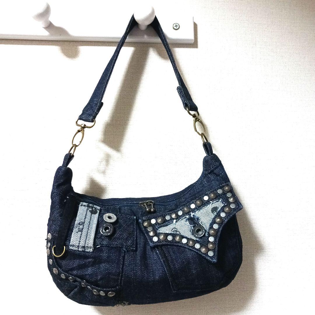 ☆しらゆり☆　リメイクデニム　①ボックス型ウエストポーチ②ショルダーバッグ