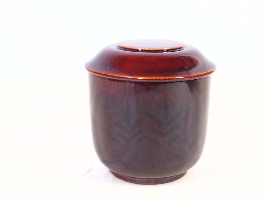 【美品】道場宗廣 溜塗 千鳥蒔絵/水草蒔絵 苫屋棗 なつめ/茶入/薄茶器 漆器
