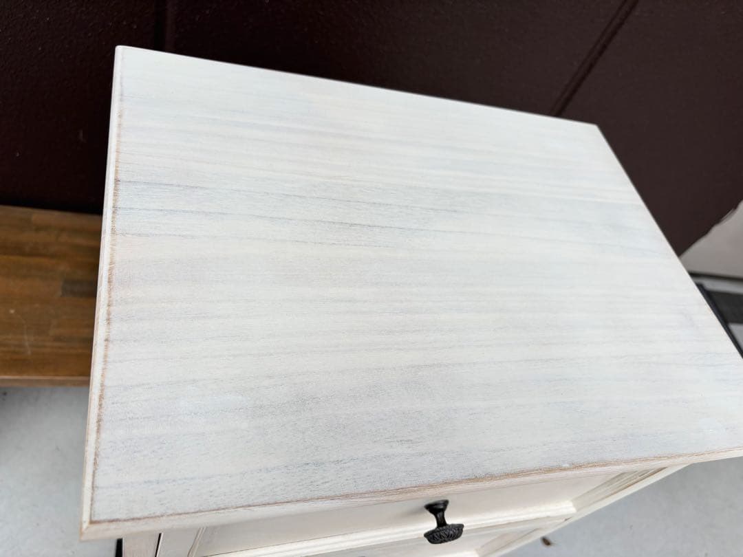 アンティーク風 5段チェスト シャビーシック ホワイト