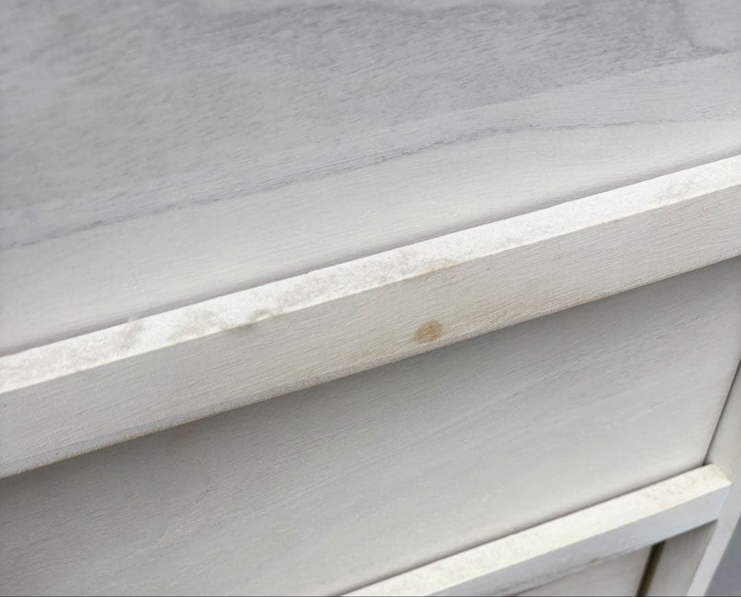 アンティーク風 5段チェスト シャビーシック ホワイト