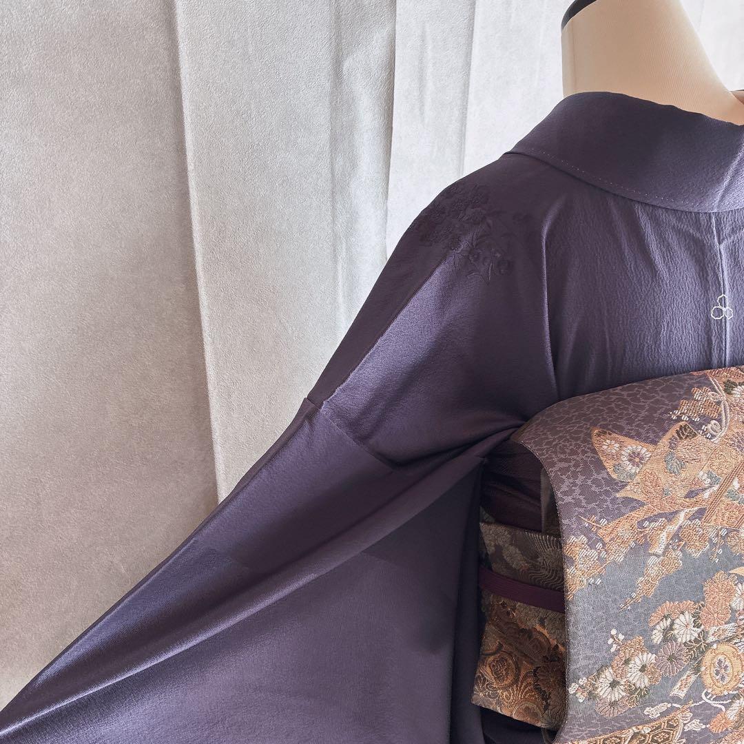 〈着物のみ〉付け下げ　フルセット　着物　正絹　鳳凰　凛と紫　訪問着　G9