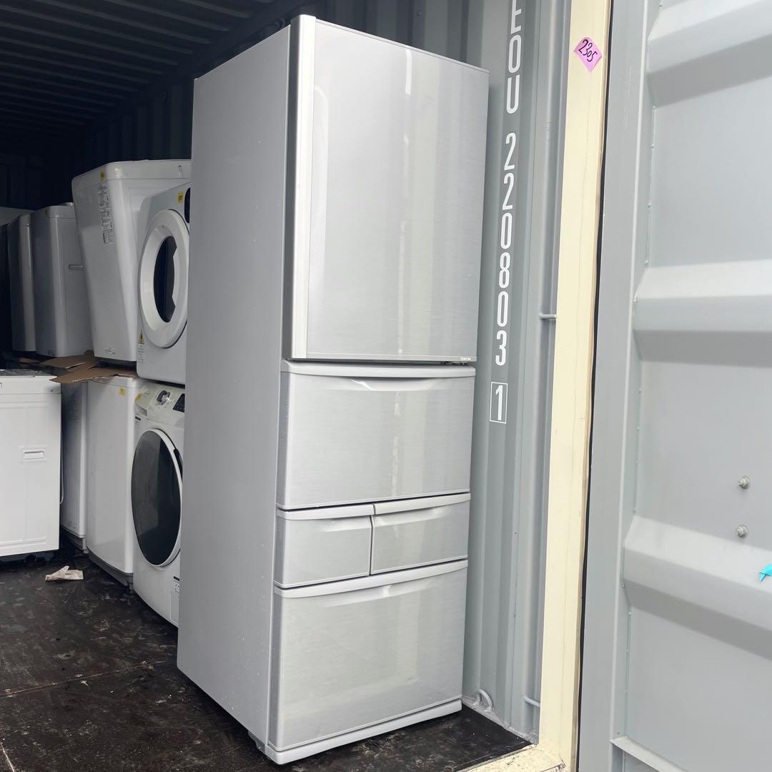 326取付無料！完動品！東芝スタイリッシュシルバー 自動製氷付き5ドア冷蔵庫