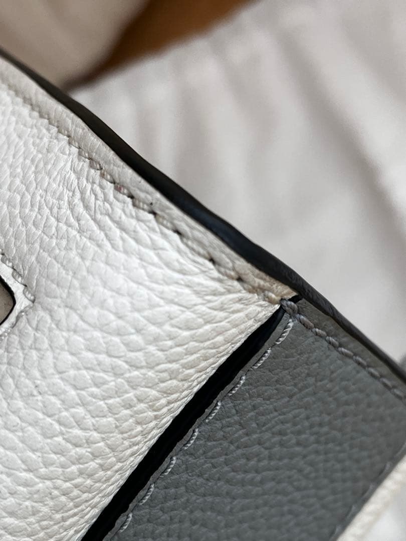 MARC JACOBS 本革 トートバッグ ホワイトオートミール×グレー 保存袋