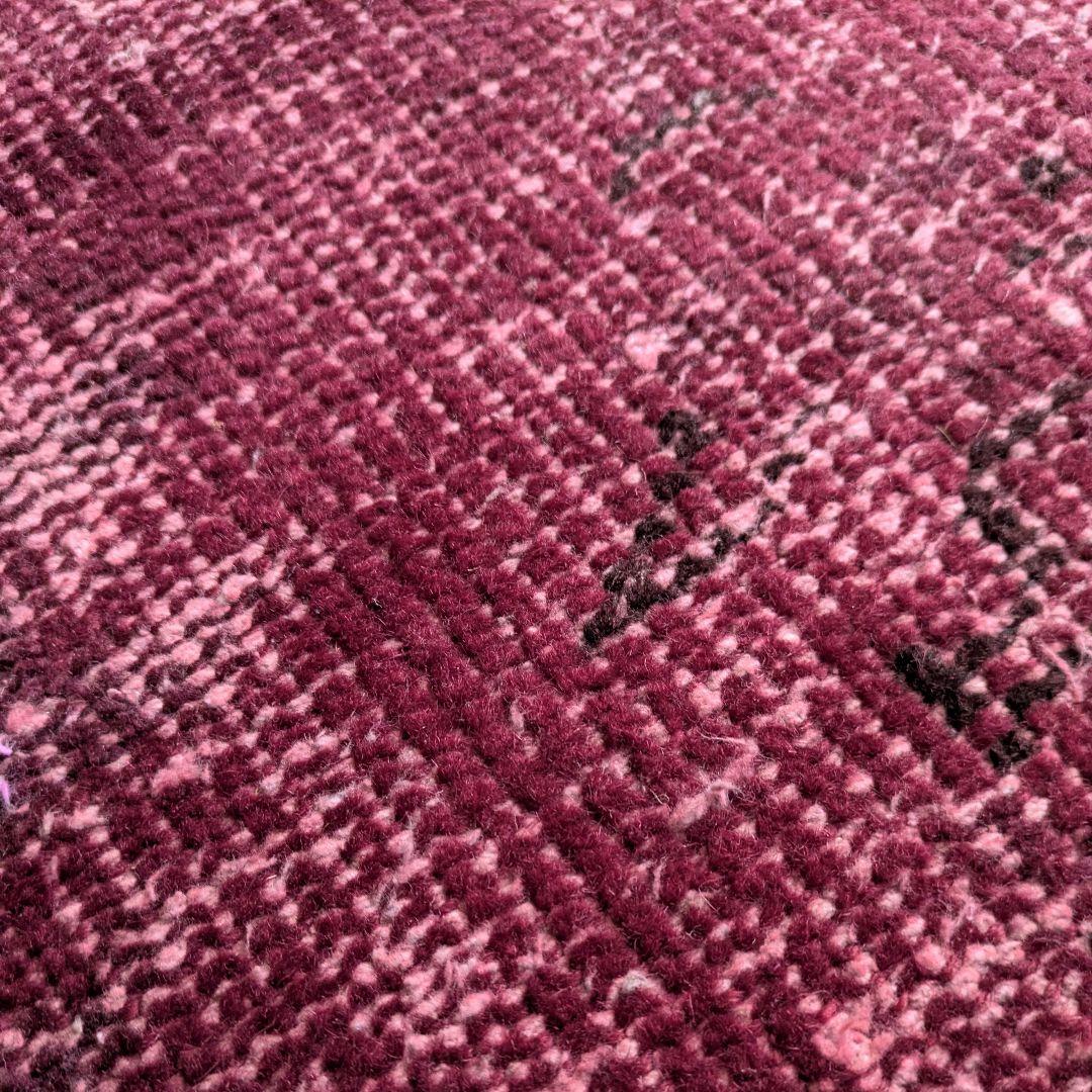 82×198 ボルドーレッドオーバーダイ　トルコヴィンテージラグ