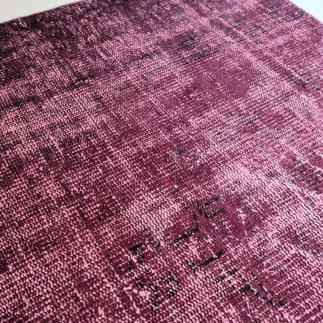 82×198 ボルドーレッドオーバーダイ　トルコヴィンテージラグ