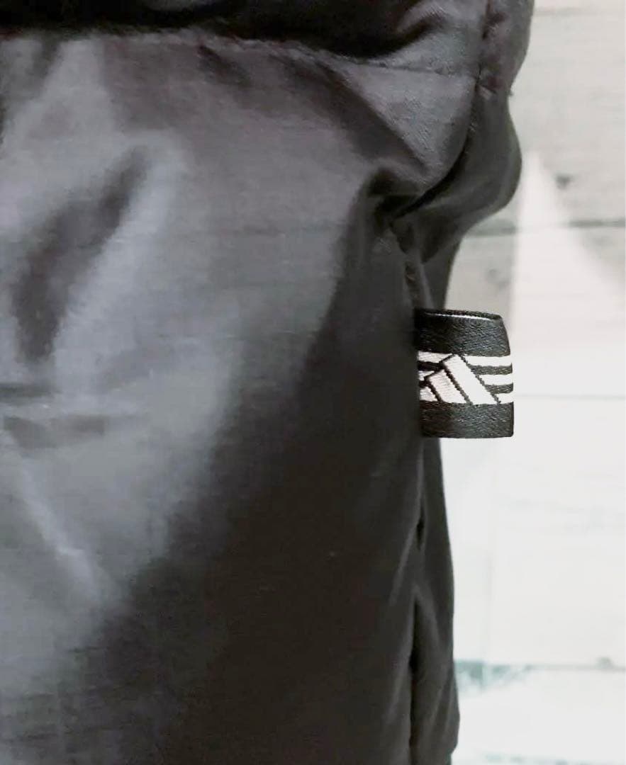 ビンテージ 90s adidas 2WAYダウンジャケット L 刺繍ロゴ 万国旗