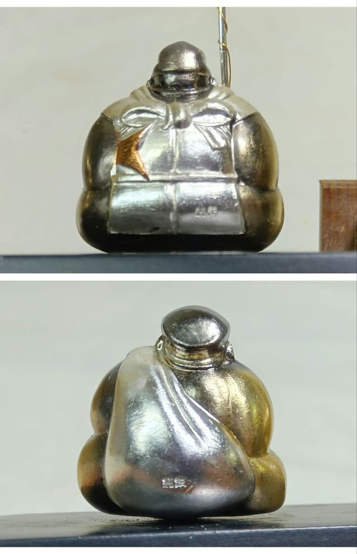 武比古作　純銀　恵比寿天　大黒天　宝船　置物　インテリア　縁起物　刻印有り