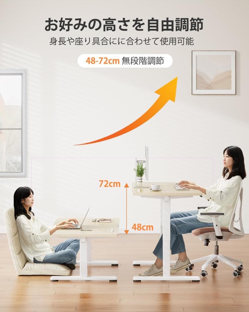 【開封済　未使用品】ErGear 電動 昇降式デスク ロータイプ　幅120cm