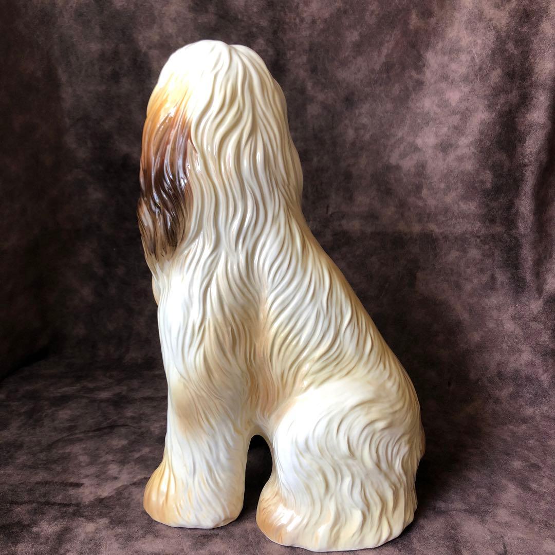 《ヴィンテージ 》アフガンハウンド 38㎝ 陶器製 犬 置物 加藤工芸