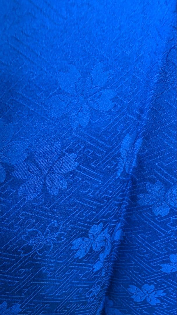 【美品】青色 花柄 振袖