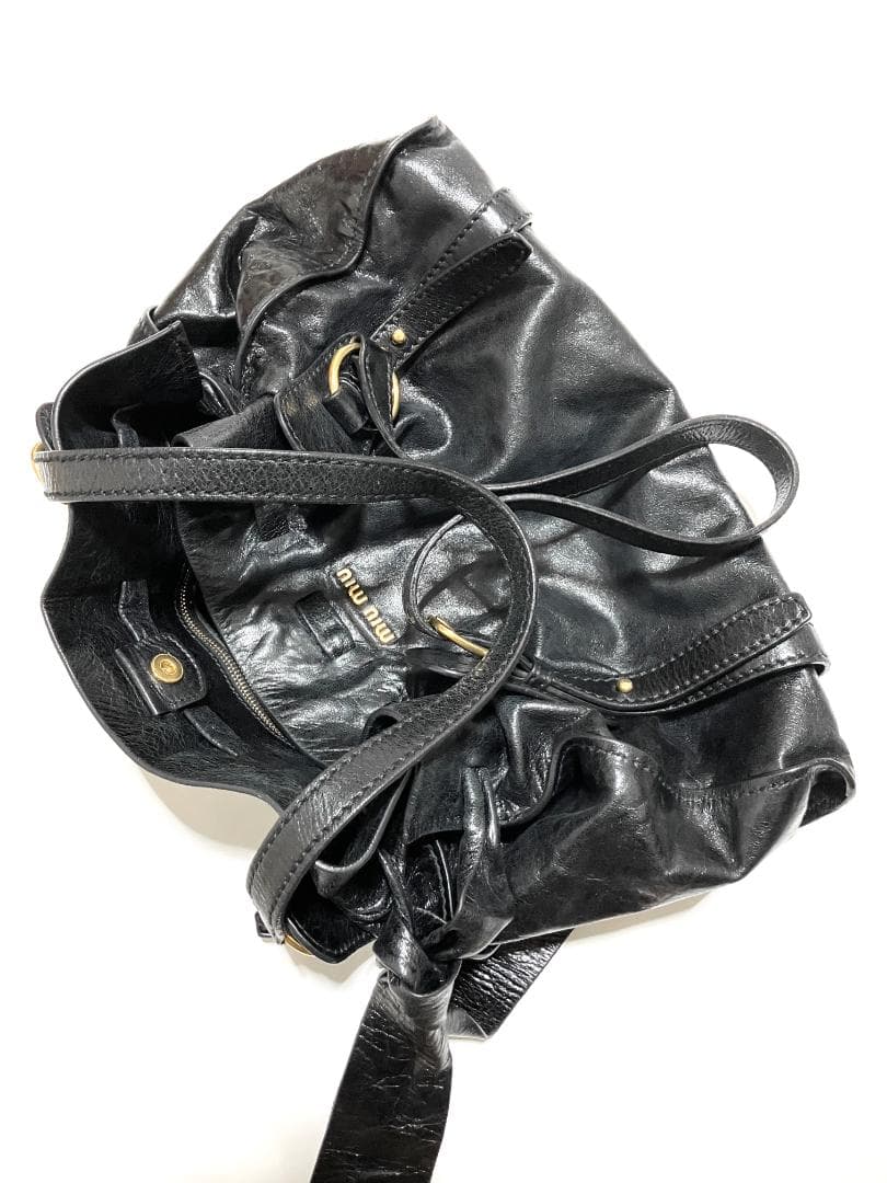 バッグ miu miu VITELLO Ribbon Leather Bag