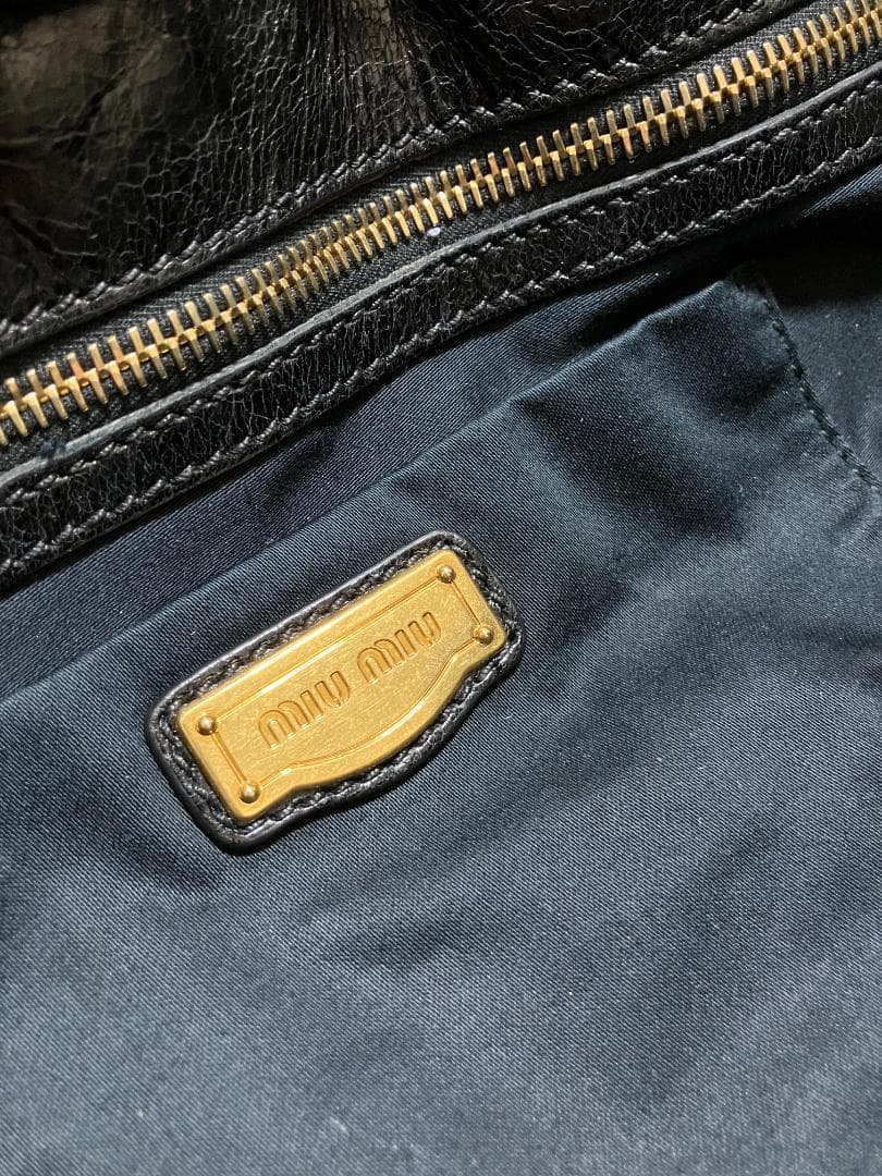 バッグ miu miu VITELLO Ribbon Leather Bag