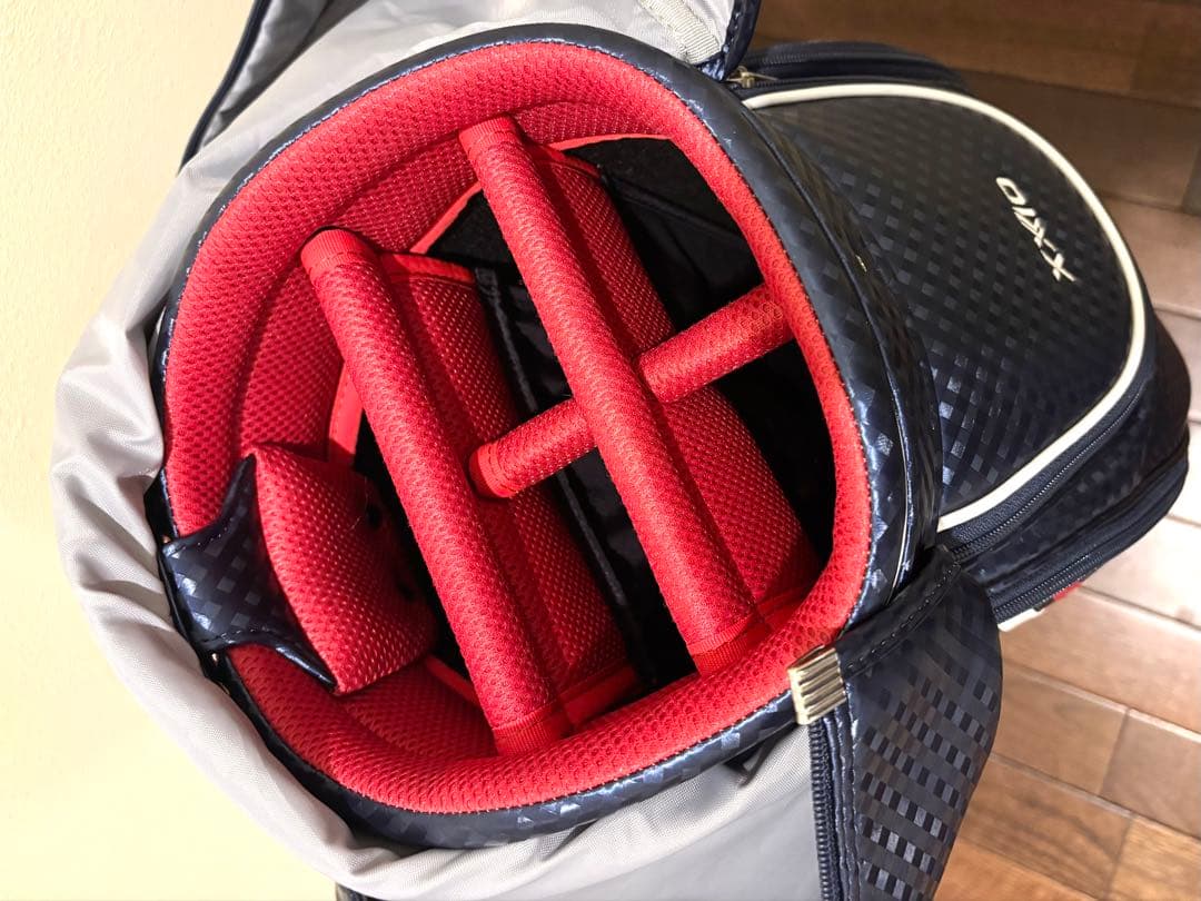 【美品‼︎】XXIO ネイビー ゴルフバッグネームプレート付き