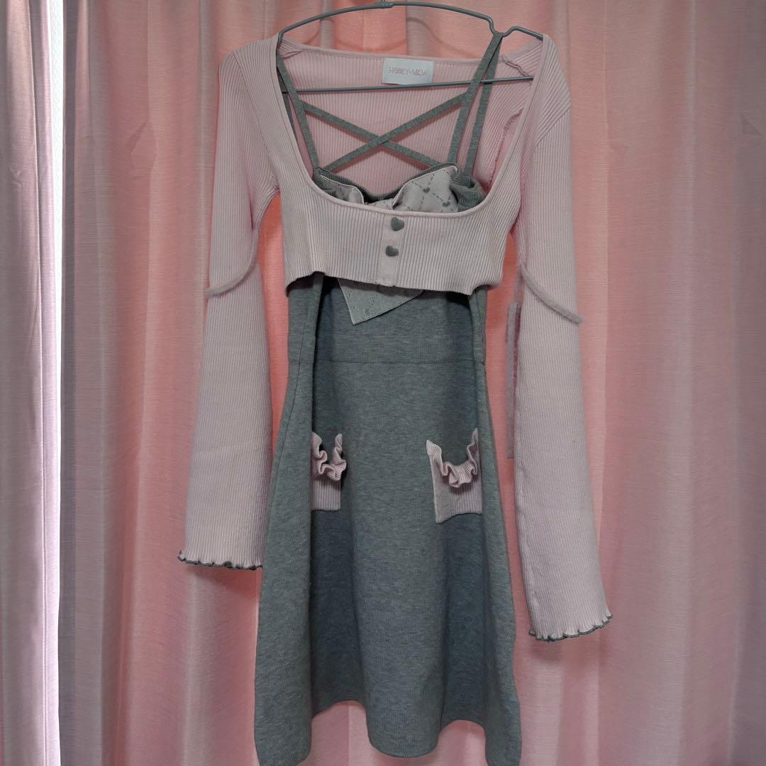 Honey mew ハニーミュウ Bigリボンアンサンブルワンピース