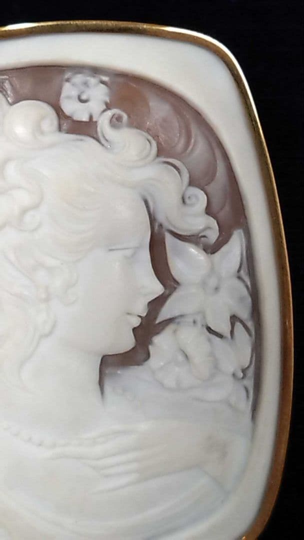 K18 カメオ　ブローチ　ペンダントトップ　CPE作