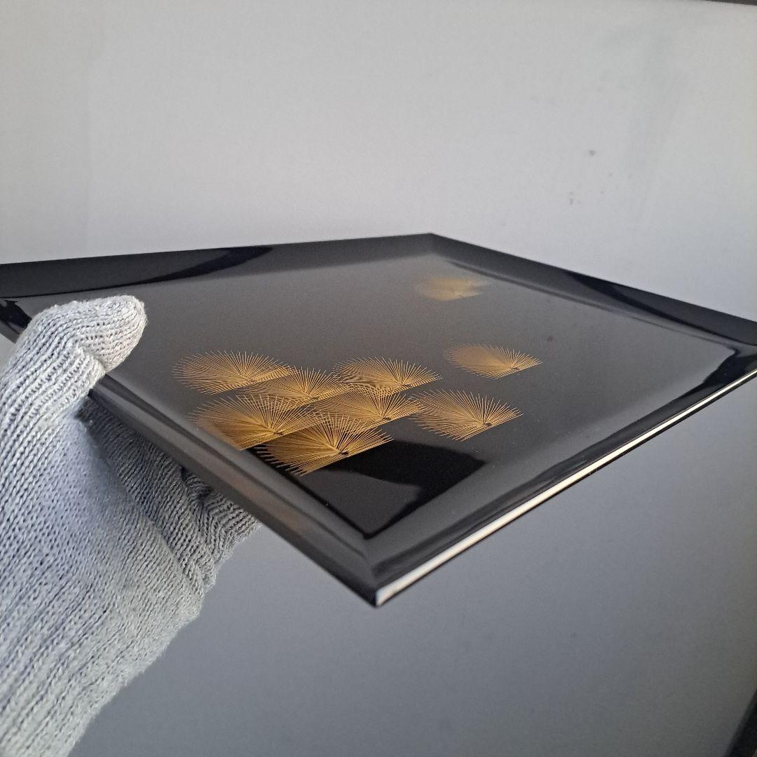 【輪島塗　五島屋謹製　卓上膳×5客】布着本堅地　沈金寿松葉　長期保管品