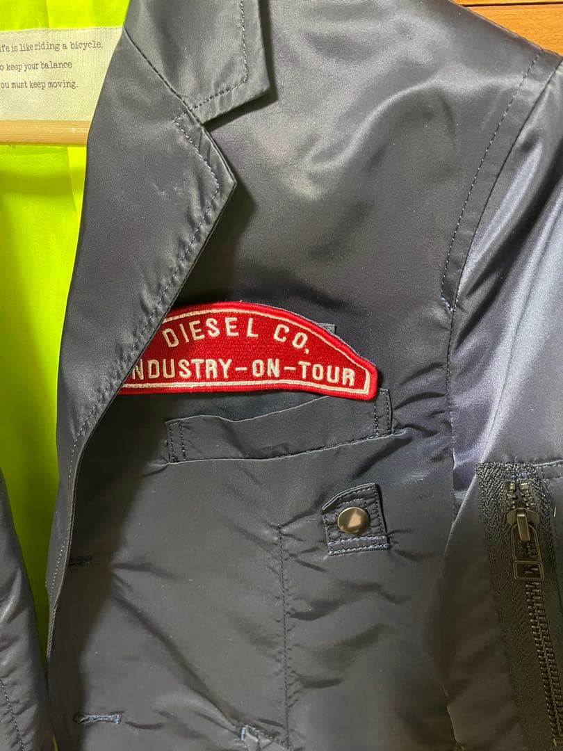 rough&swell MA1スタイルジャケット 紺&ライムイエロー Mサイズ