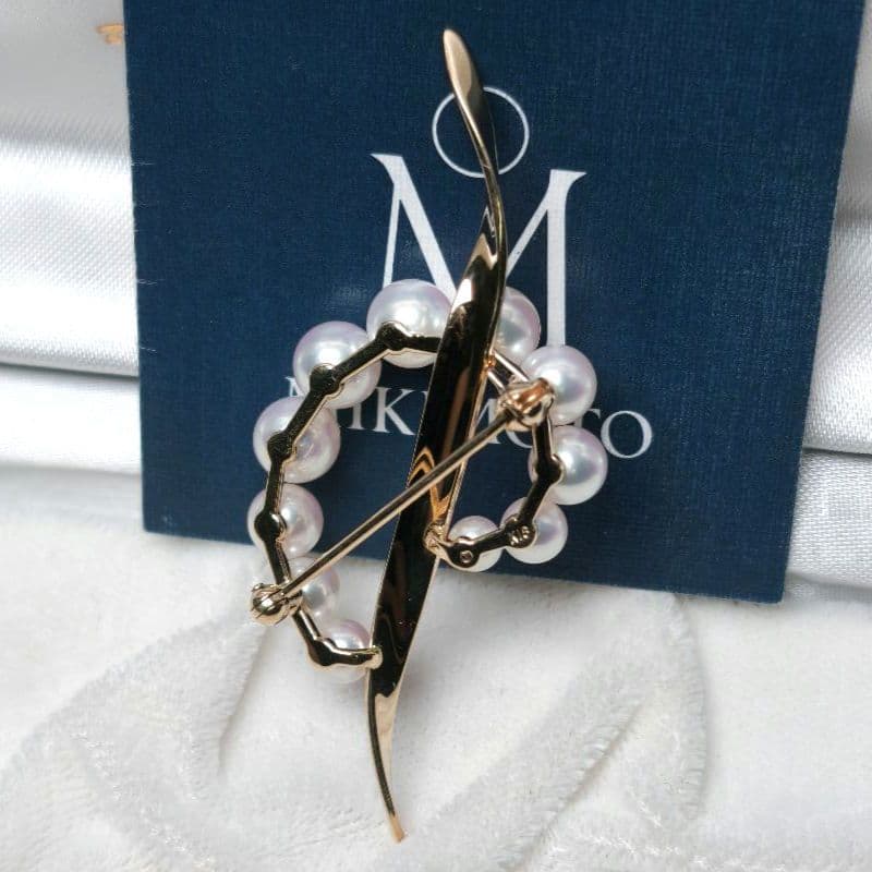 【美品 最高級】ミキモト ブローチ パール サークル K18 愛子様 ご着用 箱