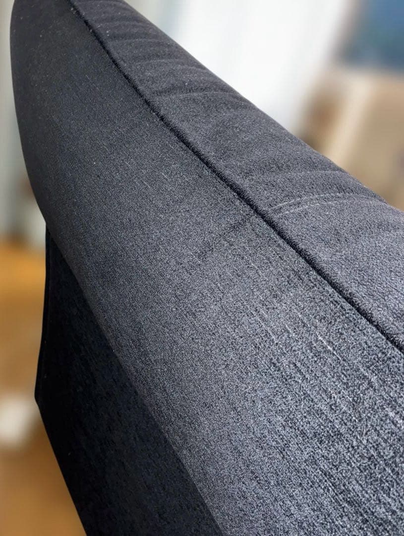 浜本工芸 3人掛け 布ソファー 黒系 中古 大型